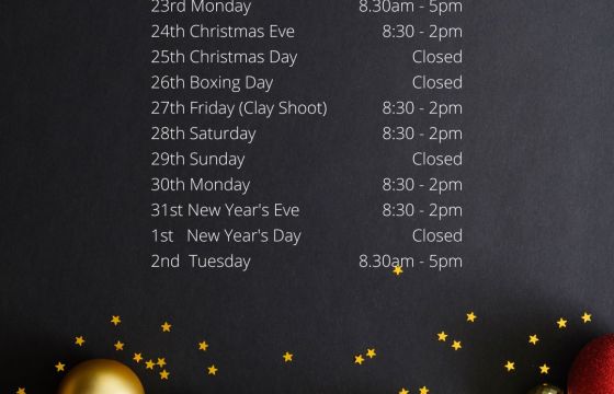 CHRISTMAS OPENING HOURS